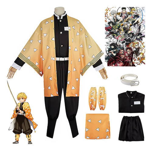 Disfraces De Demon Slayer Kimonos Y Accesorios De Anime Cosplay Para Zenitsu Agatsuma | Envío gratis