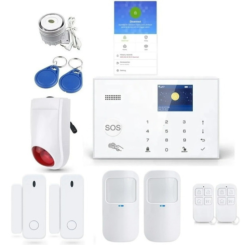 Kit Alarma Domiciliaria Inalambrica 4 Sensores Wifi Cuota