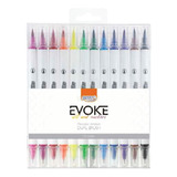 Kit Estojo 12 Caneta Lettering Dual Brushpen Evoke Brw