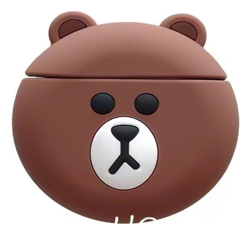 Funda Para AirPods 1/2 Carcasa Protector Silicona Line Brown