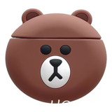 Funda Para AirPods 1/2 Carcasa Protector Silicona Line Brown