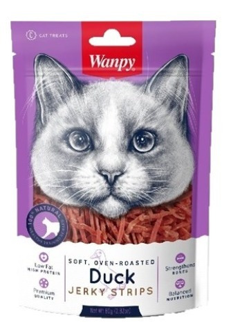 Wanpy Duck Jerky Strips 80 Grs - Snack Para Gatos