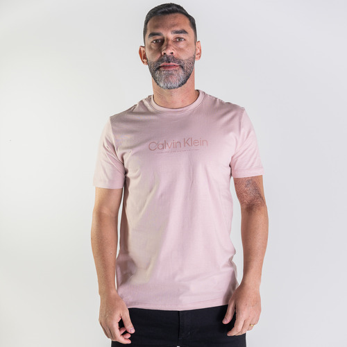 Camiseta Calvin Klein Estabilished Rosa Claro