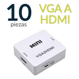 Paquete De 10 Adaptadores Vga A Hdmi