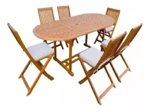 Mesa Comedor 94cm Y 4 Sillas Plegable De Madera Exterior Msi