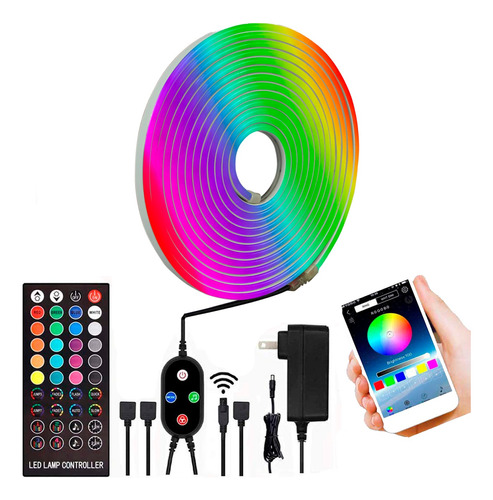 Kit Manguera Luces Neon Led Flex Rgb 5mts Fuente Controlador