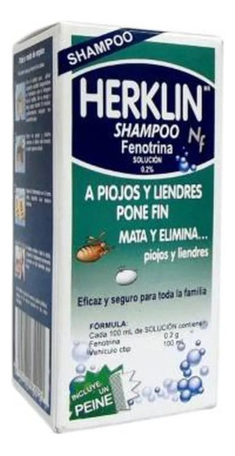 Shampoo Herklin Nf Para Remover Piojos Y Liendres 60 Ml