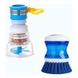 Kit Filtro Agua Grifo Ajustable Flexible + Cepillo Dispenser