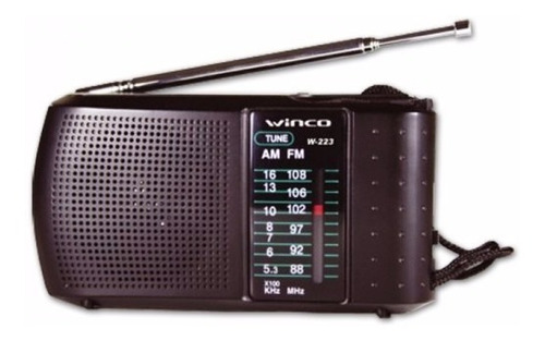 Radio Portatil A Pilas Am Fm Mano Winco W223