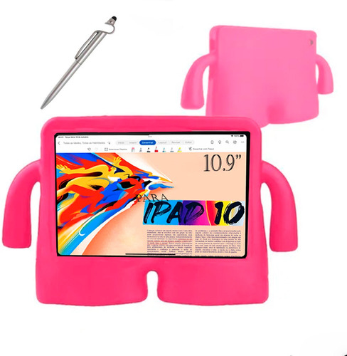 Capa Infantil Para iPad 10ª Geração/ Air 4/ Air 5 + Película