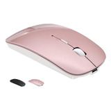 Mouse Optico, Inalambrico Silencioso Para Pc | Dorado Rosa