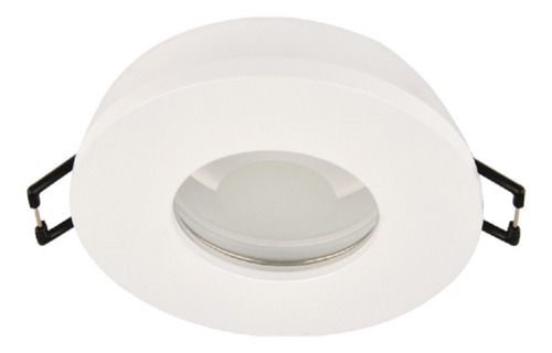 Artefacto Embutir Redondo Fijo Aluminio Ip54 Baño Ducha Led Color Blanco