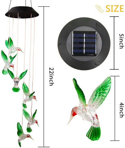 Lámpara Movil De Colibri Carga Solar 