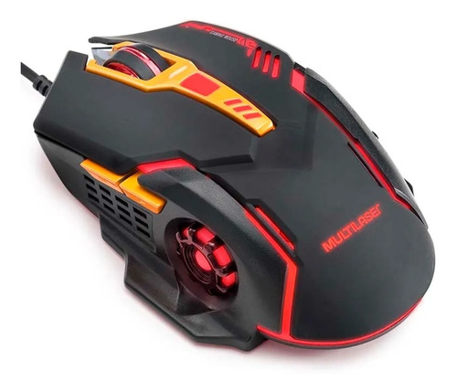 Mouse Gamer Multilaser 2400dpi 6 Bot Es Grafite/preto Mo269