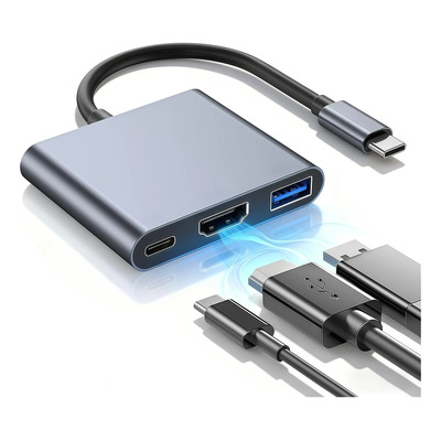 Adaptador Usb-c A Hdmi 3 En 1 Para Macbook Pro\u002Fair, iPad Pro | MercadoLibre