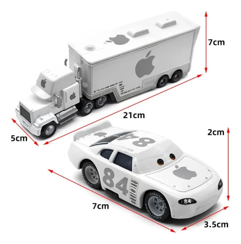 Trailer Cars #84 Mac Icar White Apple Racers 21cm