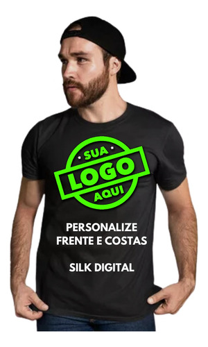 Camiseta Personalizada Sua Estampa Logo Algodão Uniforme 