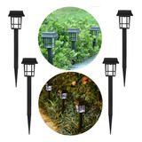 4 Faroles Solares Jardin Luz Exteriores Led Estaca Patio Mnr