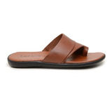 Chinelo Masculino Em Couro Legitimo Casual Conforto Lehos