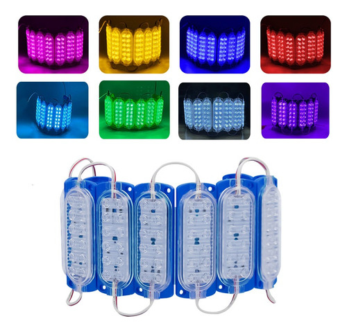 10 Modulo  De 12 Led Ip65 Contra Agua Ámbar Azul Rojo Rosa