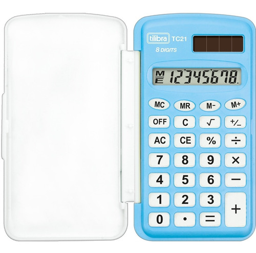 Calculadora De Bolso 8 Dígitos Pequena Tc21 Azul - Tilibra