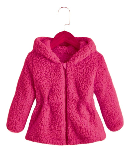 Casaco Tedy Infantil Blusa Frio Menina Touca Teddy Inverno