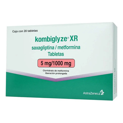 Kombiglyze Xr Tabletas De Liberación Prolongada 5 Mg\u002F1000 Mg, 28 Tabletas | Envío gratis