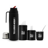 Set Termo 1 Litro Mate Bombilla Latas Grabado Personalizado