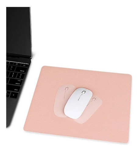 2 Mousepad Couro Sintético 25x20cm Impermeável Feito A Mão