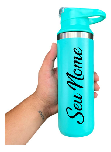 Garrafa Térmica Squeeze Personalizada C/ Seu Nome Logo 510ml