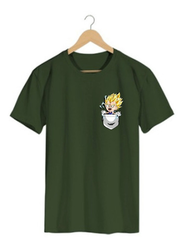 Camiseta De Hombre Diseño De Bolsillo Vegeta Super Sayajin 