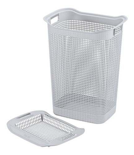 Canasta Para Ropa Plastica 50 Litros Cuadrada Gris H Rimax