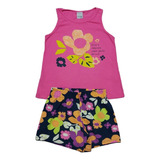 Conjunto Infantil Criança Roupa Menina Blusa Short Malwee