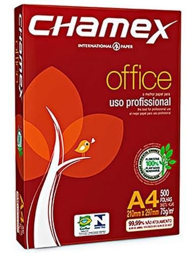 Papel A4 Sulfite Chamex Office 210x297- 75g Resma 500 Folhas