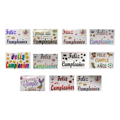 11 Pzas Vinil Vinilos Para Globo La Frase Feliz Cumpleaños Elegir Por Letra