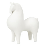 Escultura De Caballo Blanco Cerámica, Decoración Minimalista