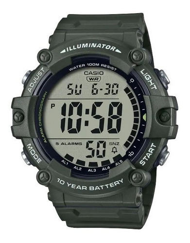 Relógio Casio Illuminator Ae-1500whx-3avdf Nfe C/ Militar