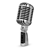 Microfone Retro Vintage Soundvoice Mm-55 Cromado Com Chave