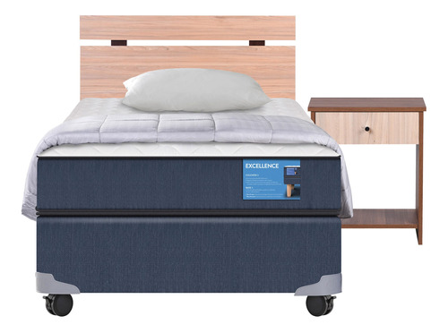 Cama Americana 1.5 Plazas Cic Excellence+set Olmo+set Textil