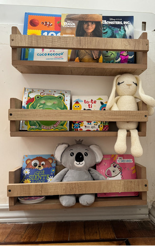 Biblioteca Montessori Para Niño Resistente Kit X3 Madera