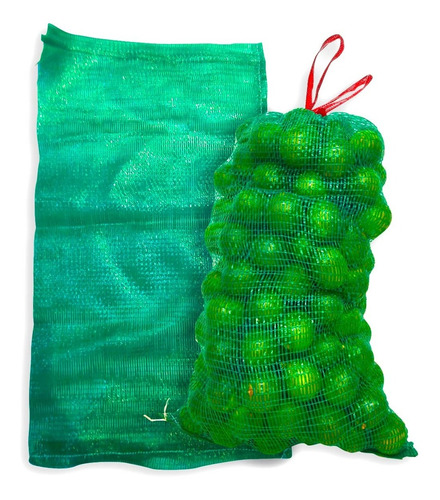 50 Sacos Rafia 34x60 Rede Verde P/ 10kg Frutas Legumes