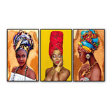 Cuadros Decorativos 90x50 Cms  Tripticos  Jovenes Africanas 