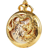 Reloj De Bolsillo Mecánico De Esqueleto Antiguo Para