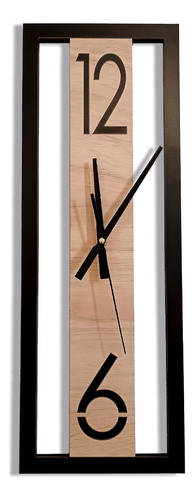 Reloj Pared Madera Rectangular 20cm X 56cm. Argos- Elegante 