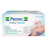 Toallitas Desechables Con Alcohol Protec Caja Con 100 Pzas