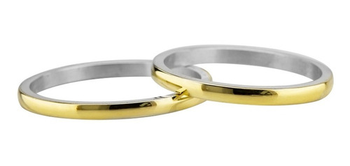 Alianzas Plata 925 Y Oro 18 Kt 2mm Matrimonio Compromiso Sc
