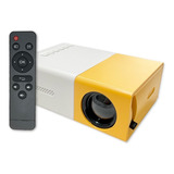 Projetor Led Portatil 1080p Cinema Filme Futebol Hdmi Tv Pc Cor Branco E Amarelo