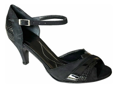 Zapato De Baile Tango Salsa Fiesta Divino Negro Flex 6,5 Cm