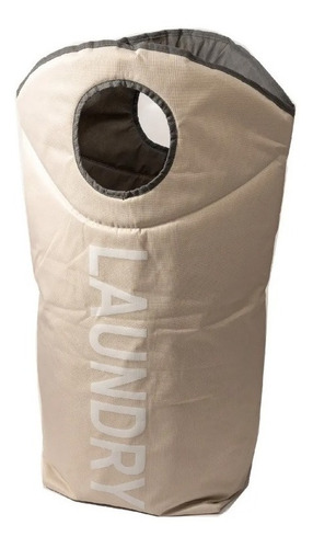 Cesto Bolsa Canasto Laundry Ropa Tela Plegable Beige Redondo