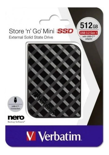 Verbatim Disco Ssd Externo 512gb Usb Y Tipo C 3.2 